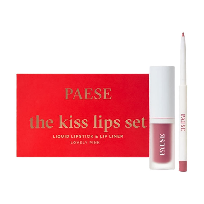

Набір для макіяжу губ Paese The Kiss Lips 03 Lovely Pink (рідка помада, 3.4 мл + олівець, 0.3 г)