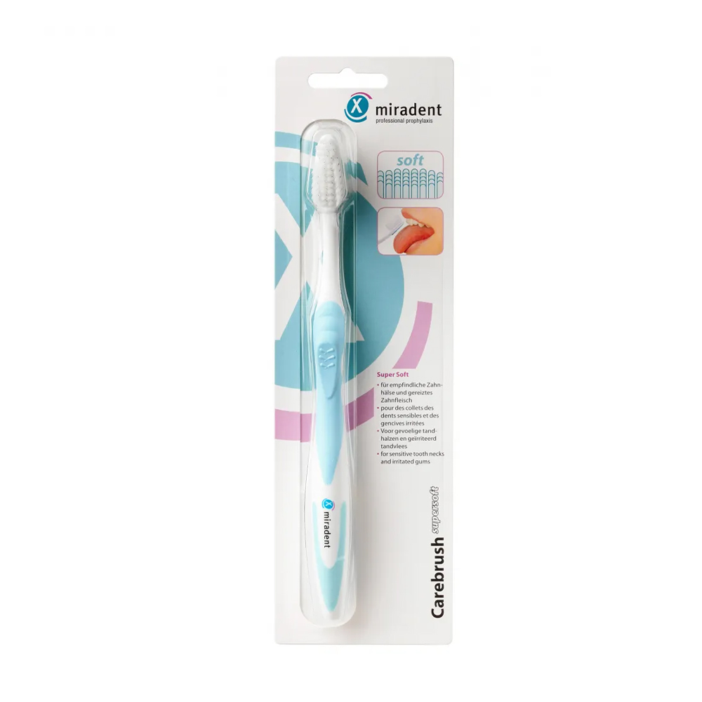 

Зубна щітка Miradent Carebrush Super Soft м'яка, блакитна, 1 шт