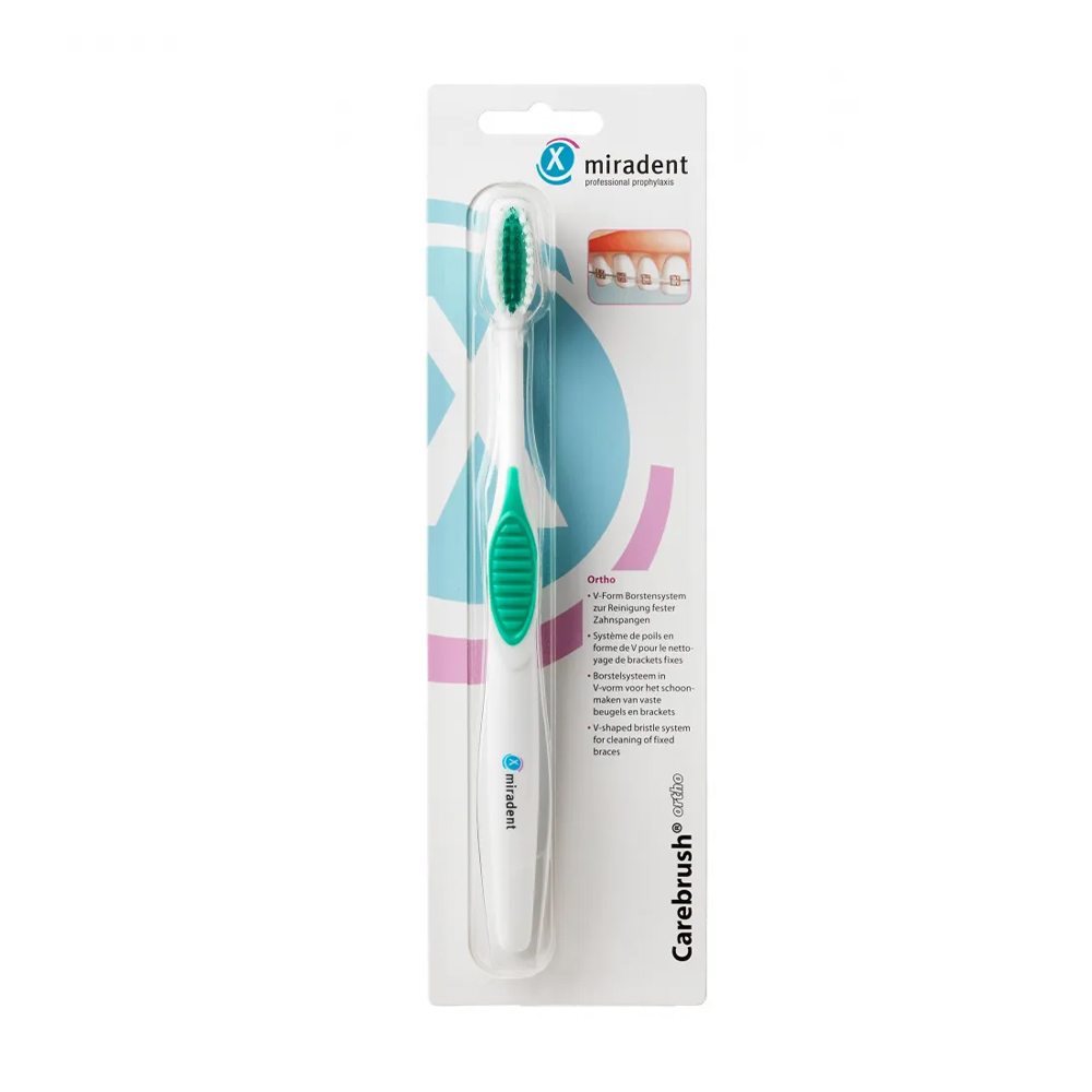 

Зубна щітка для брекетів Miradent Carebrush Ortho м'яка, зелена, 1 шт