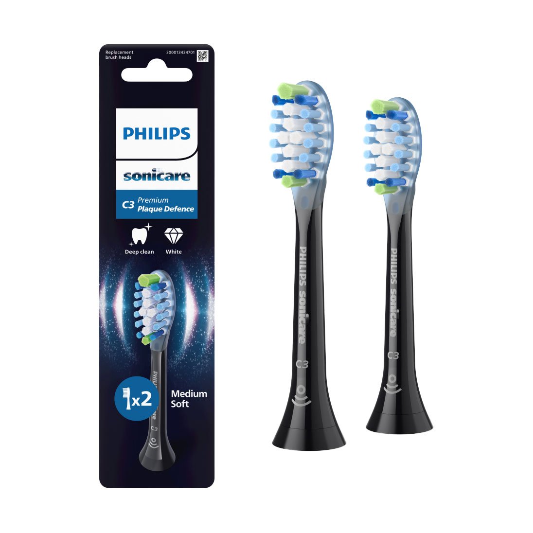 

Змінні насадки для електричної звукової зубної щітки Philips Sonicare Premium Plaque Defence HX9042/88, 2 шт