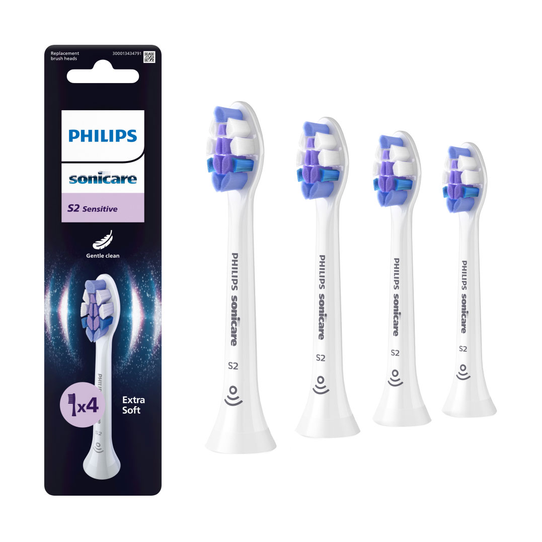

Змінні насадки для електричної звукової зубної щітки Philips Sonicare Sensitive HX6054/87, 4 шт