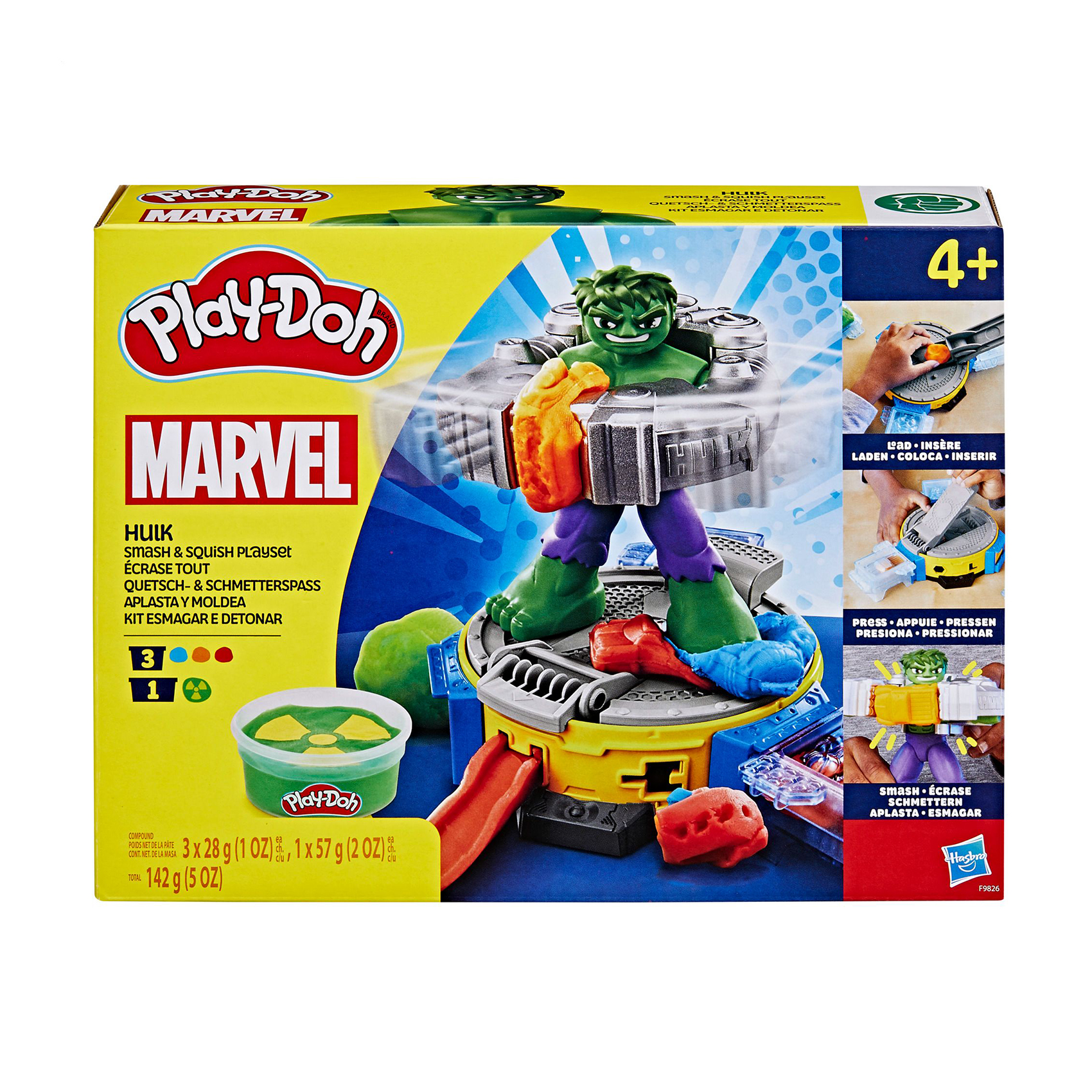 

Набір для ліплення Play-Doh Hulk Халк, від 4 років, 10 деталей (F9826)