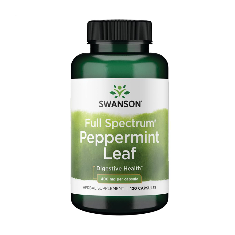 

Листя перцевої м'яти Swanson Full Spectrum Peppermint Leaf 400 мг, 120 капсул