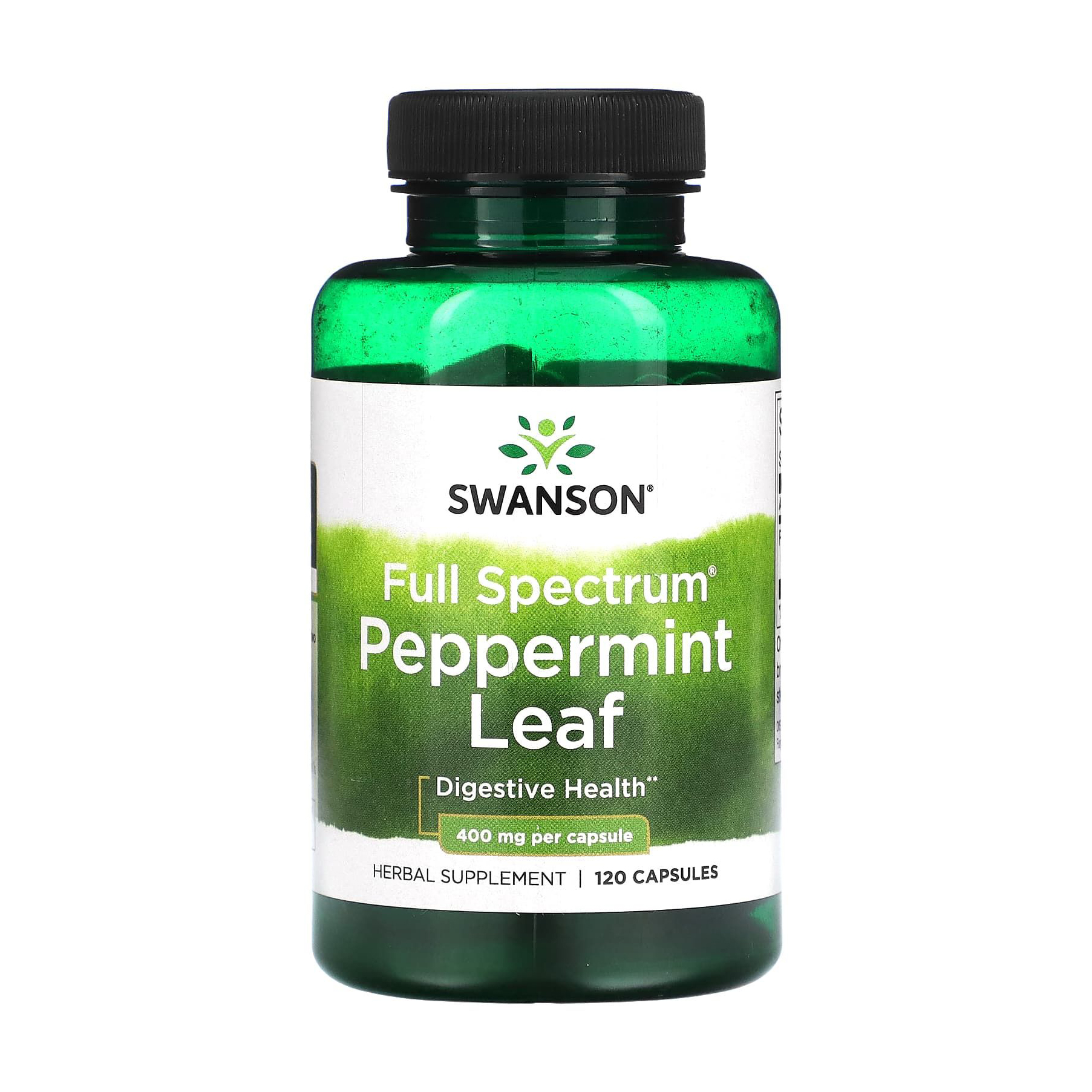 

Листя перцевої м'яти Swanson Full Spectrum Peppermint Leaf 400 мг, 120 капсул
