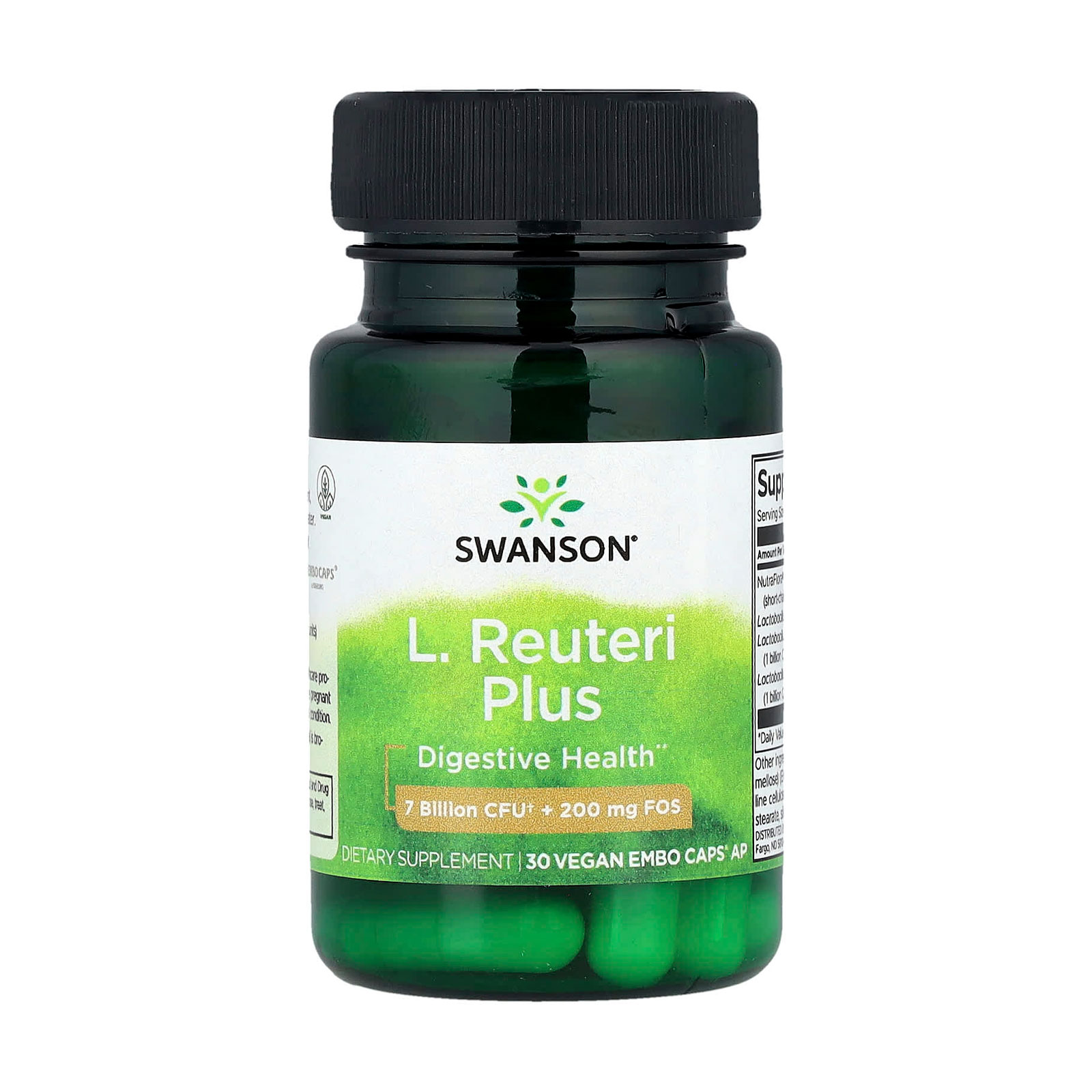 

Пробіотик Swanson L. Reuteri Plus 7 млрд КУО, 30 вегетаріанських капсул