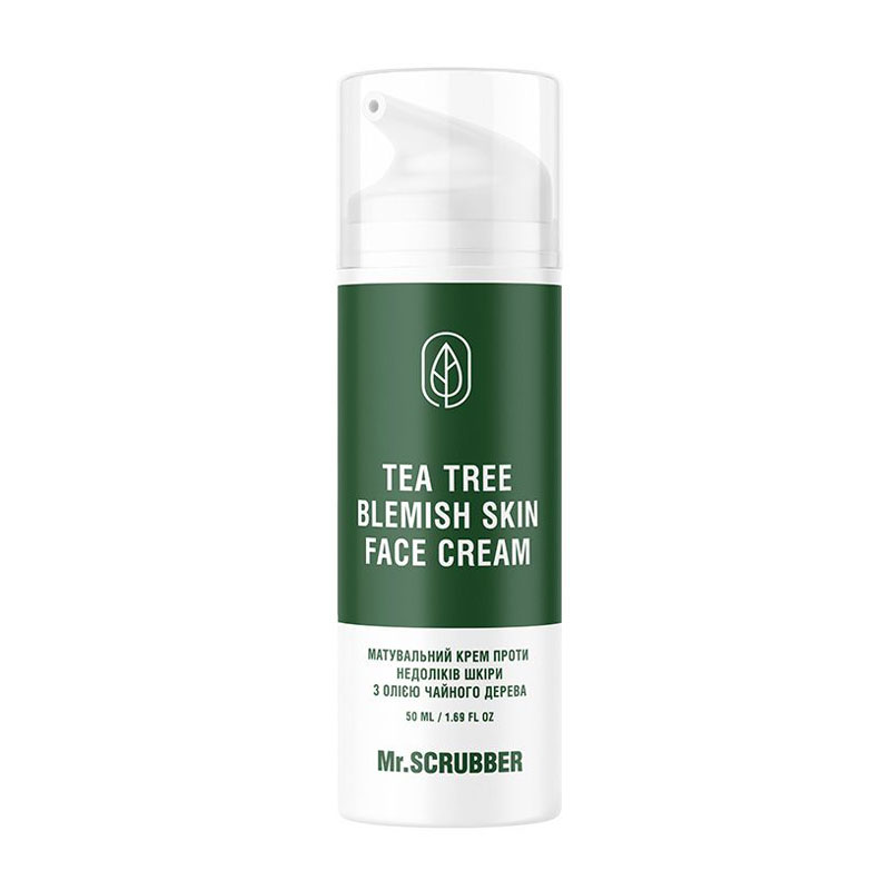 

Уцінка! Матувальний крем для обличчя Mr.Scrubber Tea Tree Blemish Skin Face Cream з олією чайного дерева, 50 мл