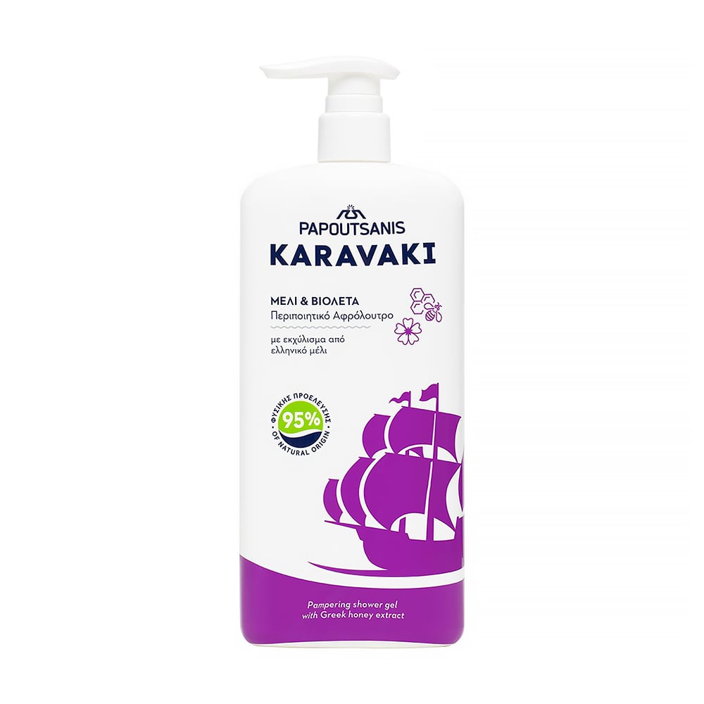 

Гель для душу Papoutsanis Karavaki Shower Gel Мед та фіалка, 750 мл