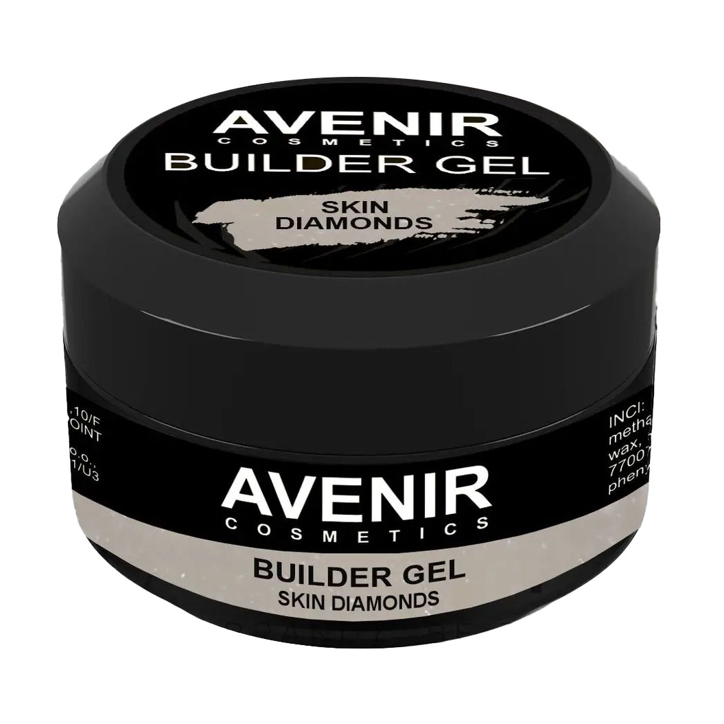 

Гель для нарощування нігтів Avenir Cosmetics Pro Skin Diamonds з шимером, 15 мл