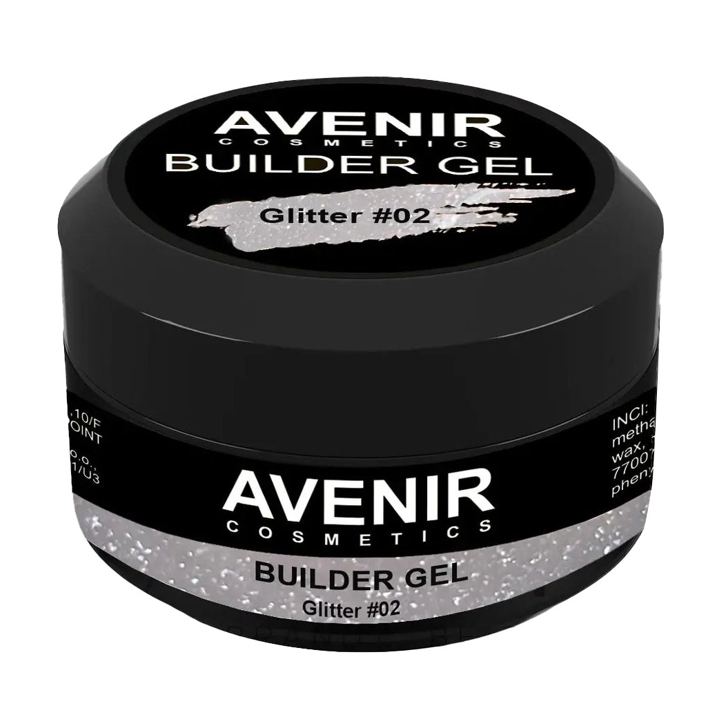 

Гель для нарощування нігтів Avenir Cosmetics Pro Glitter 02, 15 мл