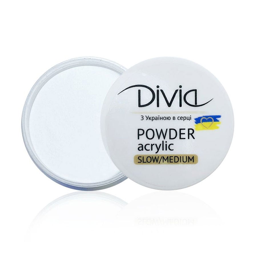 

Акрилова пудра для нігтів Divia Acrylic Powder Slow/Medium, AS15 Super White, 18 г (Di1807)