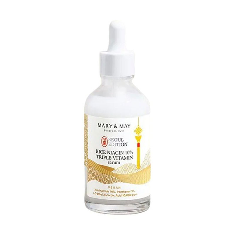 

Освітлювальна сироватка для обличчя Mary & May Rice Niacin 10% Triple Vitamin Serum з ніацинамідом та рисом, 80 мл