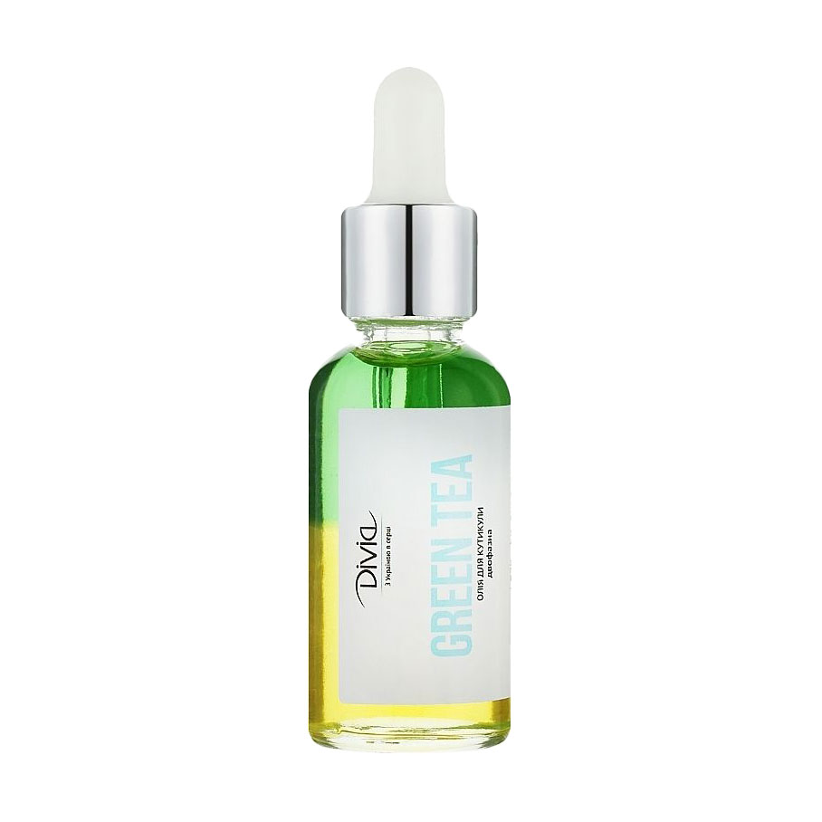 

Двофазна олія для кутикули Divia Cuticle Oil Зелений чай, 30 мл