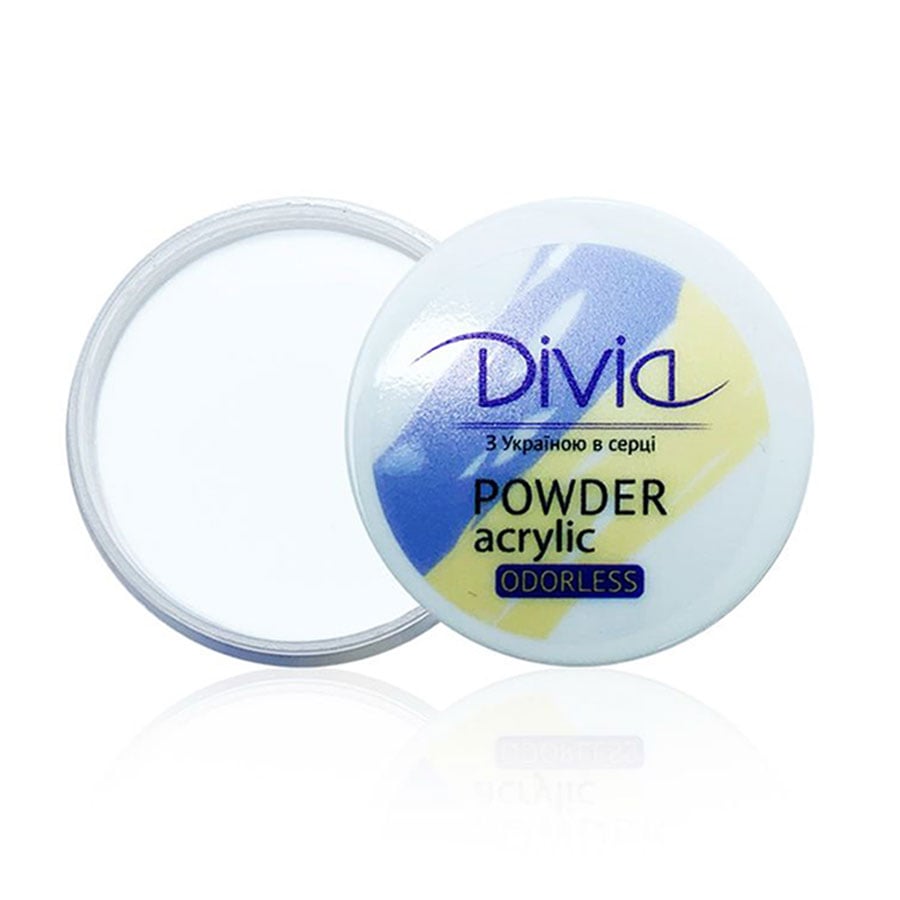 

Акрилова пудра для нігтів Divia Acrylic Powder Odorless без запаху, AO04 White, 8 г