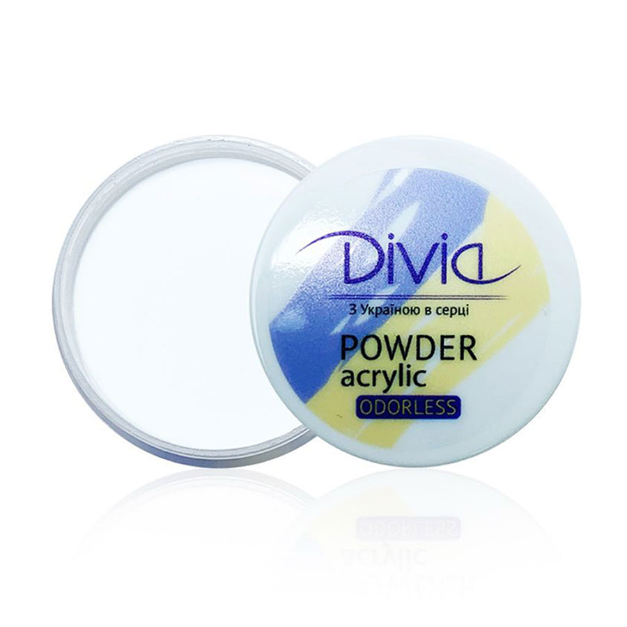 

Акрилова пудра для нігтів Divia Acrylic Powder Odorless без запаху, AO24 White, 32 г
