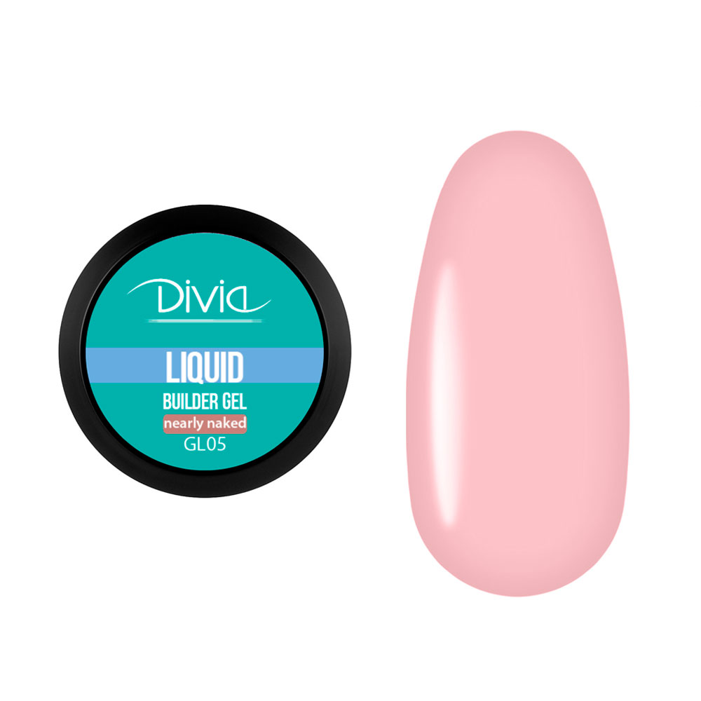 Гель для нарощування нігтів Divia Liquid Builder Gel GL05 Nearly Naked, 5 г