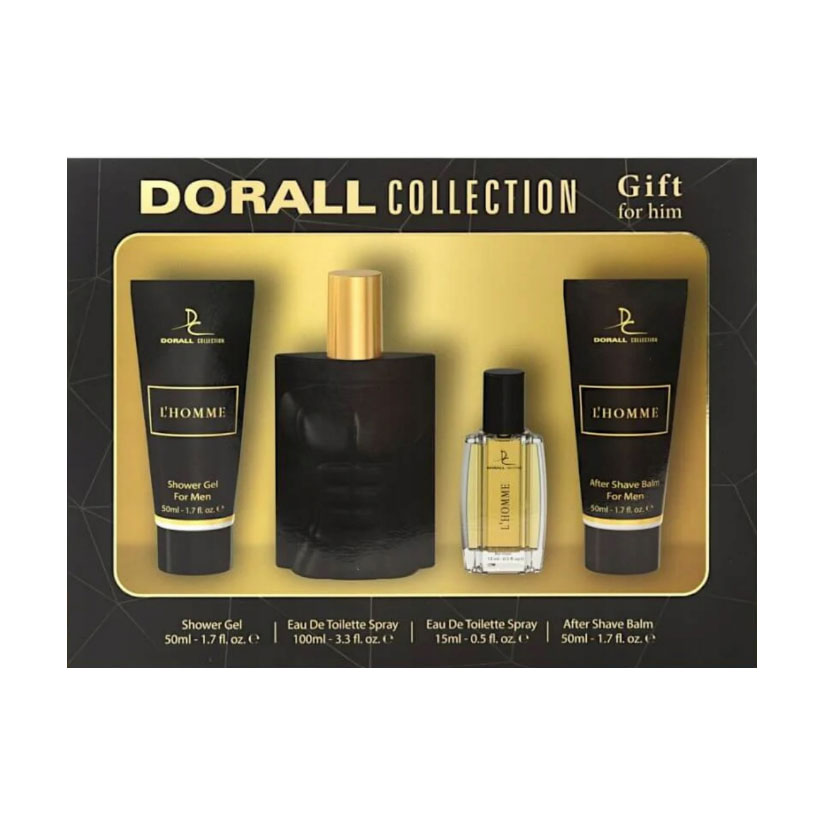 

Парфумований набір чоловічий Dorall Collection L'Homme (туалетна вода, 100 мл + гель для душу, 50 мл + бальзам, 50 мл + туалетна вода, 15 мл)