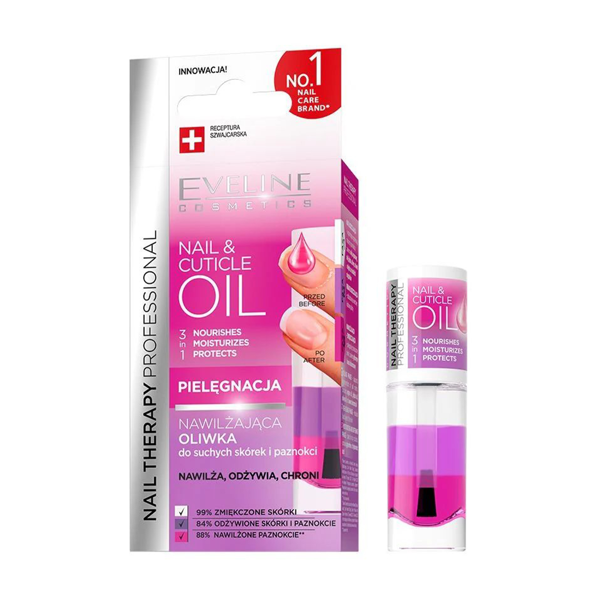

Уцінка! Трифазна зволожувальна олія для нігтів та кутикули Eveline Cosmetics Nail Therapy Professional Nail & Cuticle Oil, 8 мл