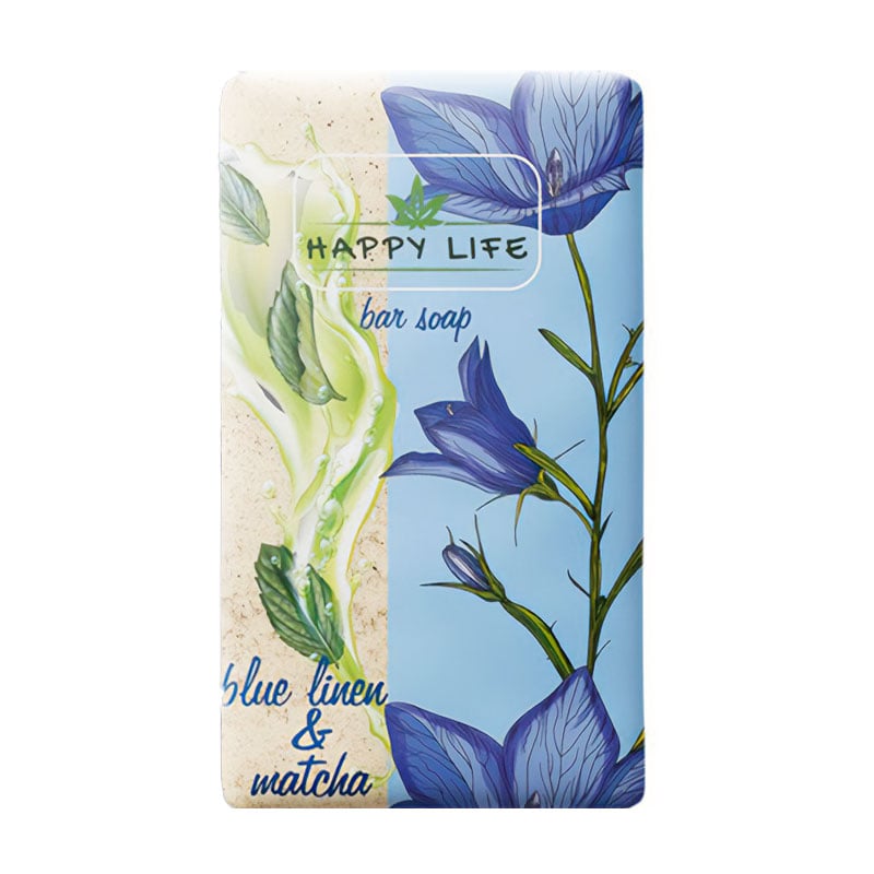 

Тверде мило Happy Life Синій льон і матча, 180 г