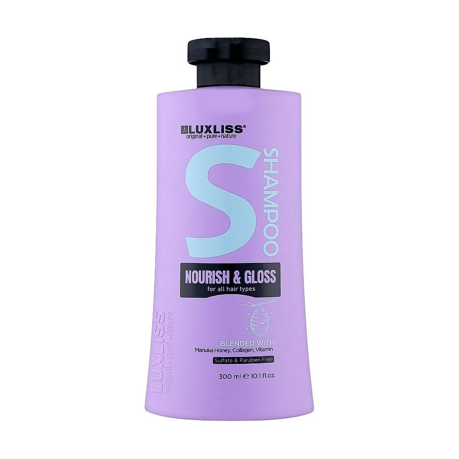 

Шампунь Luxliss Nourish & Gloss Shampoo для живлення та блиску всіх типів волосся, 300 мл
