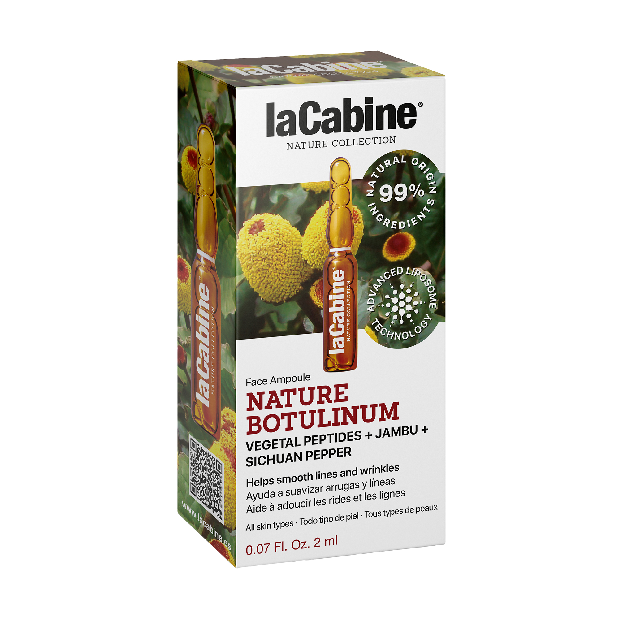 

Висококонцентрована ампула для обличчя La Cabine Nature Botulinum проти зморщок, з рослинними пептидами, 2 мл