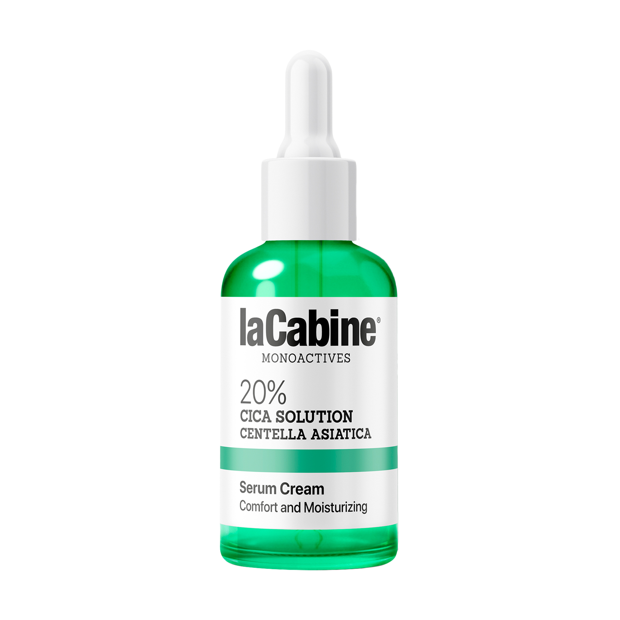 

Крем-сироватка La Cabine 20% Cica Solution для чутливої шкіри обличчя, від почервонінь, 20% центелли азіатської, 30 мл