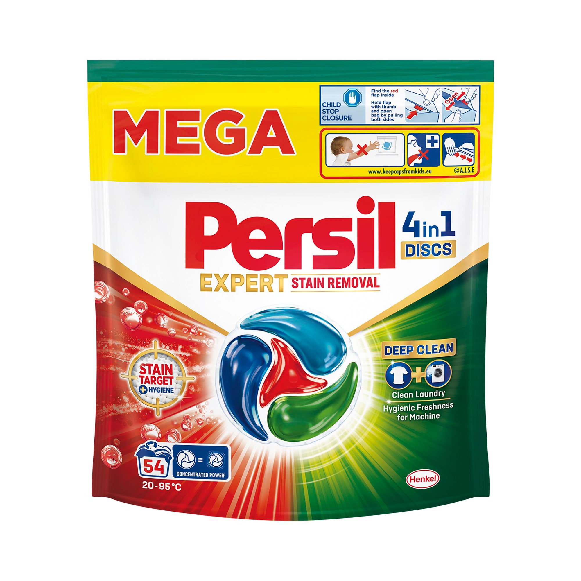 

Уцінка! Диски для прання Persil Expert Stain Removal 4 in 1 Discs Deep Clean, 54 цикли прання, 54 шт