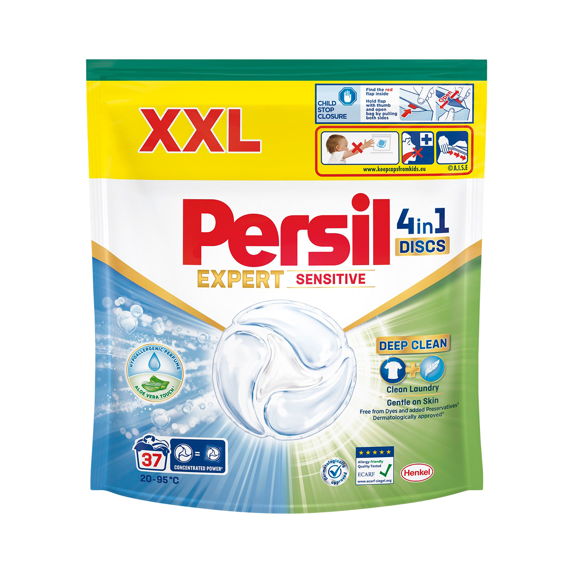 

Диски для прання Persil Expert Sensitive 4 in 1 Discs Deep Clean, 37 цикли прання, 37 шт