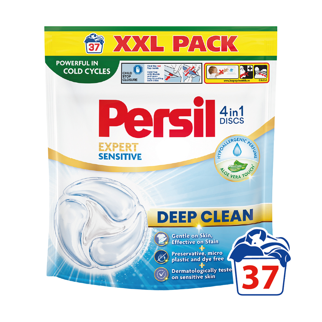 Диски для прання Persil Expert Sensitive 4 in 1 Discs Deep Clean, 37 циклів прання, 37 шт