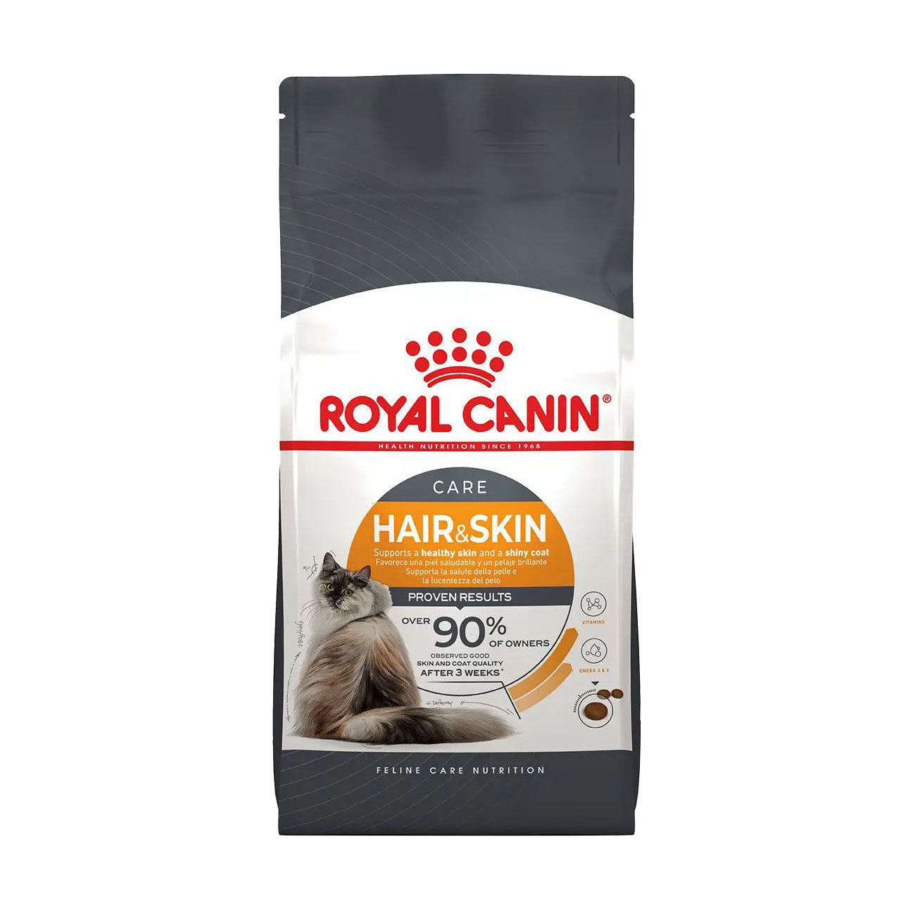 

Сухий корм для котів Royal Canin Hair & Skin Care для підтримки здоровя шкіри та блиску шерсті, 10 кг (2526100)