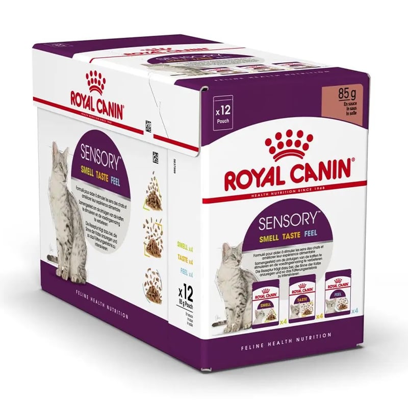 

Вологий корм для дорослих котів Royal Canin Sensory Multipack шматочки в соусі, 12*85 г (15440010)