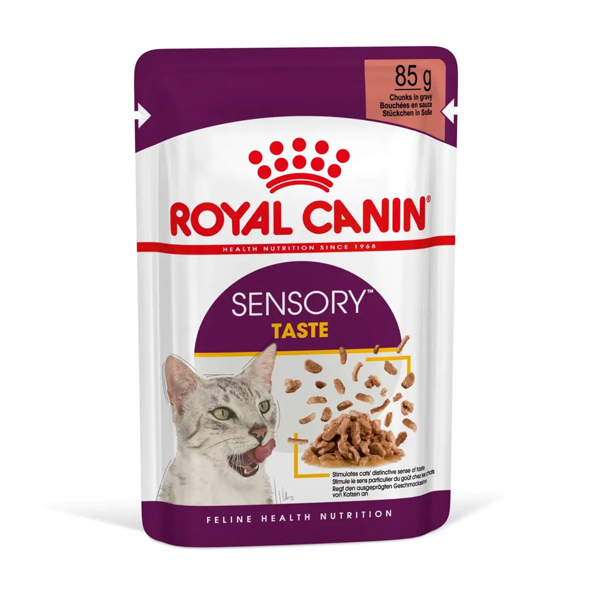 

Вологий корм для дорослих котів Royal Canin Sensory Taste шматочки в соусі, cтимулює смак, 85 г (1518001)