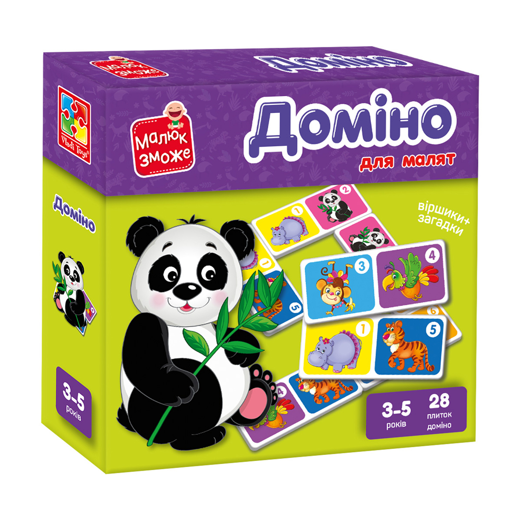 

Розвивальна гра доміно Vladi Toys Зоопарк, від 3 років, 28 елементів (VT2100-07)