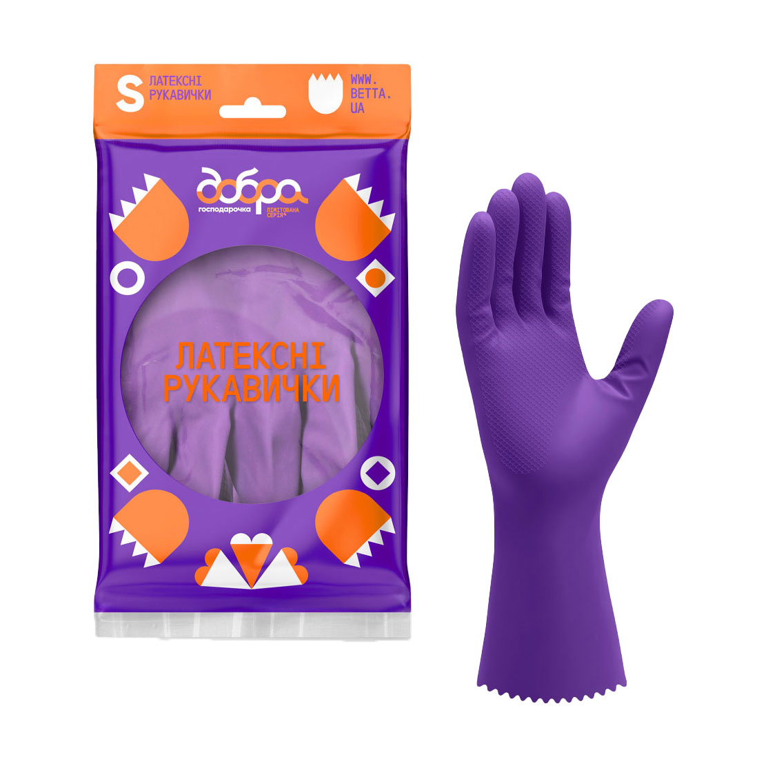 

Латексні рукавички Добра Господарочка Вибійка, розмір S, 1 пара