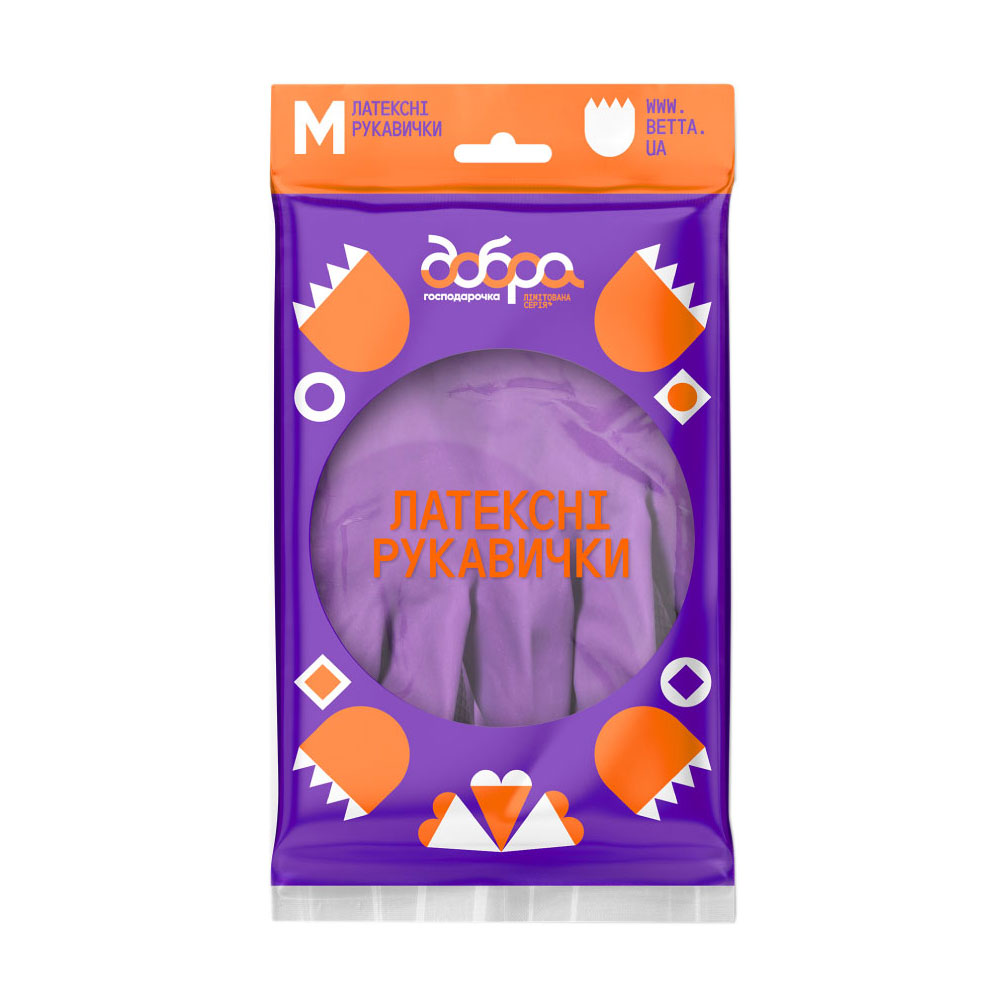 

Латексні рукавички Добра Господарочка Вибійка, розмір M, 1 пара