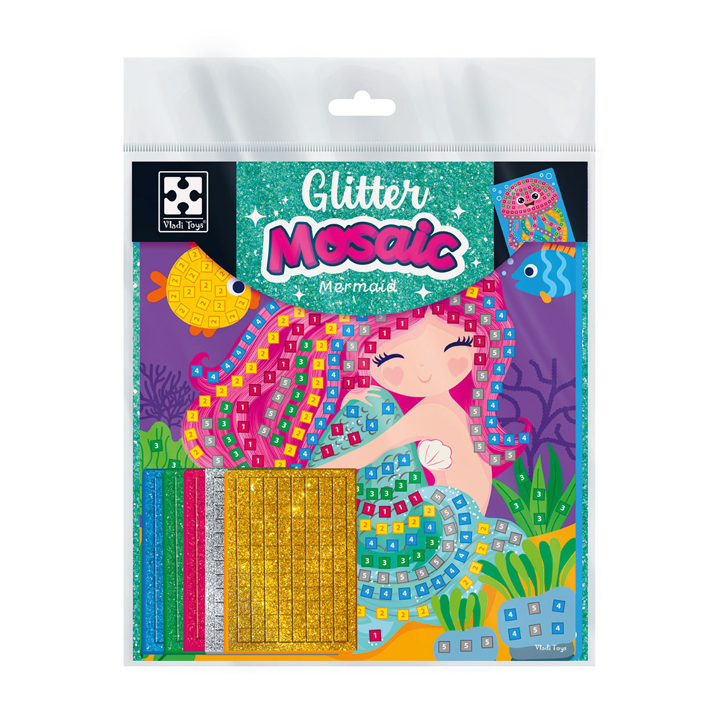 

Набір для творчості Vladi Toys Русалонька та медуза, зі блискучою мозаїкою, 7 деталей, від 3 років (VT4511-13)