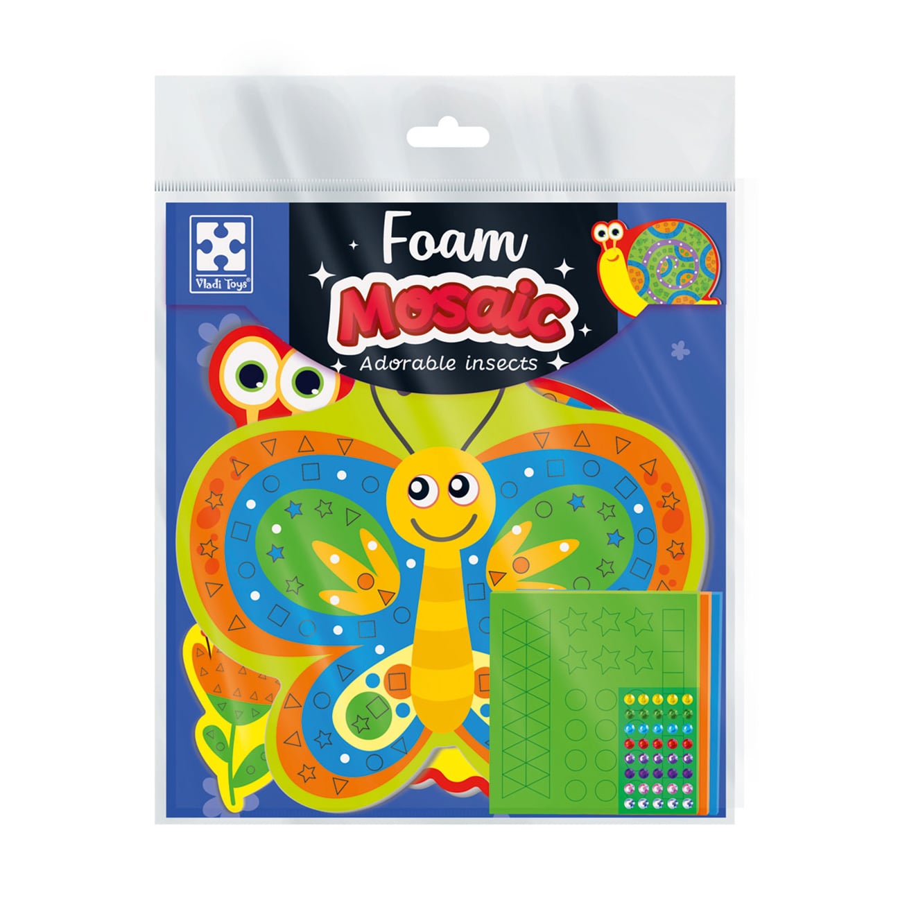 

Набір для творчості Vladi Toys Чарівні комашки, зі м'якою мозаїкою та стразами, 7 деталей, від 3 років (VT4511-23)