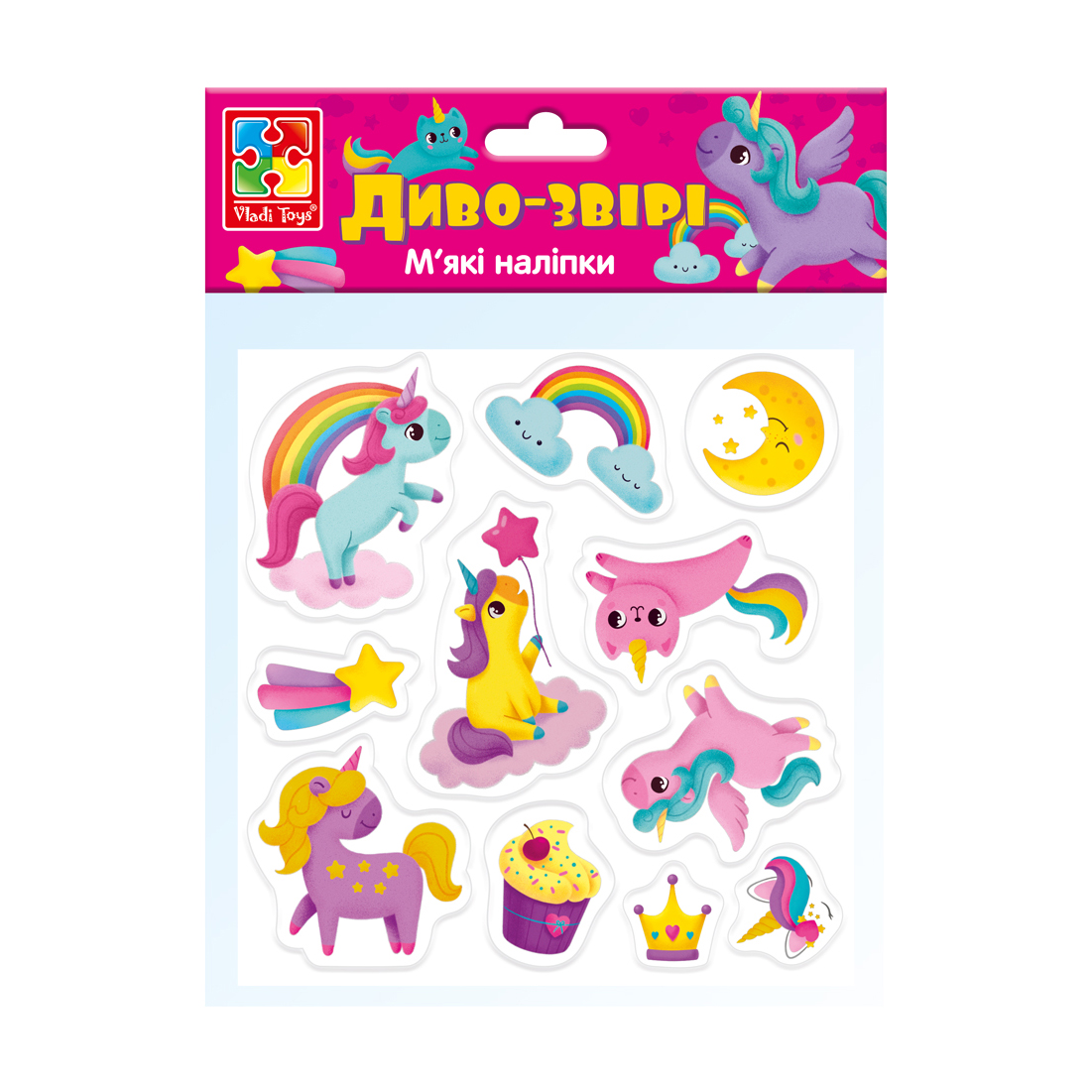 

Набір для творчості Vladi Toys М'які наліпки Диво-звірі, 11 шт, від 3 років (VT4210-07)
