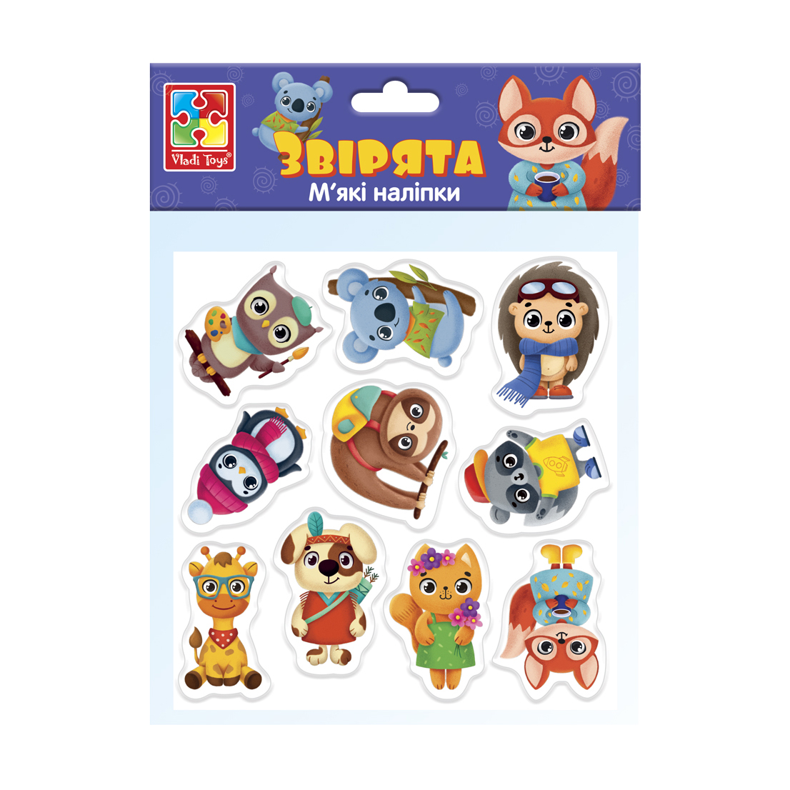 

Набір для творчості Vladi Toys М'які наліпки Звірята, 10 шт, від 3 років (VT4210-10)