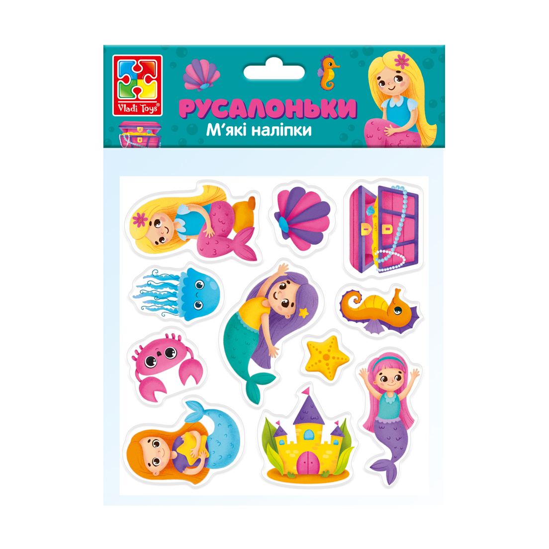 

Набір для творчості Vladi Toys М'які наліпки Русалоньки, 11 шт, від 3 років (VT4210-09)