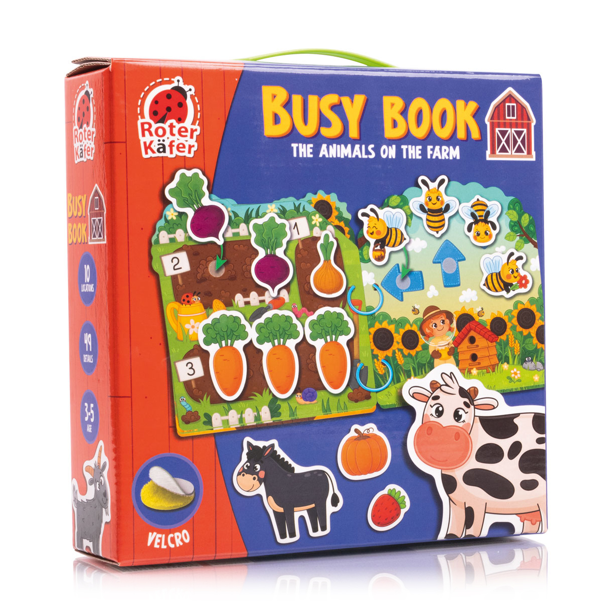 

Розвивальна гра Roter Kafer Бізі Бук Тварини на фермі, з липучками, 163 елементи, від 3 років (RK1170-02)