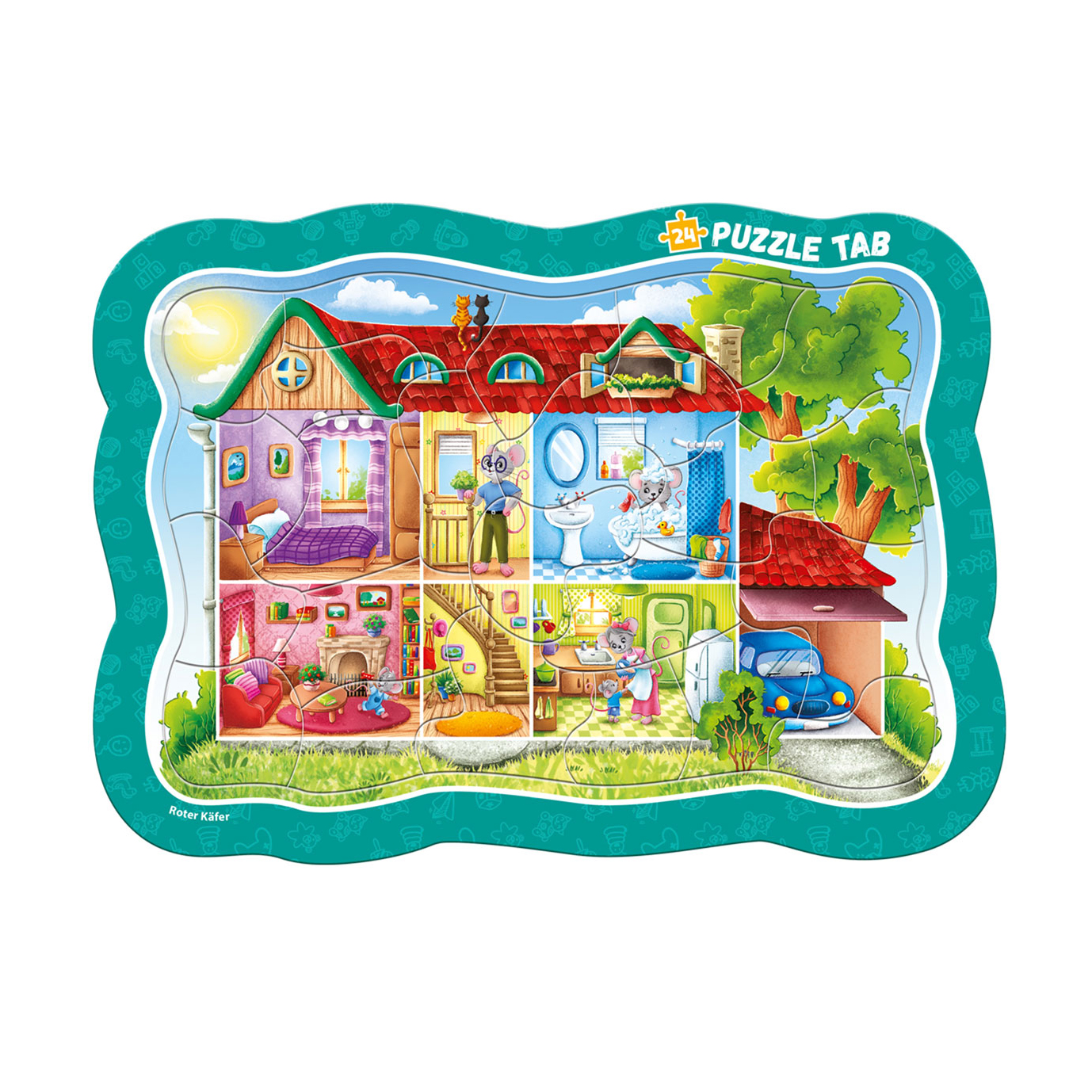 

Розвивальна гра Roter Kafer Пазли-вкладинки Домівка мишеняти, 24 елементи, від 3 років (RK7020-01)