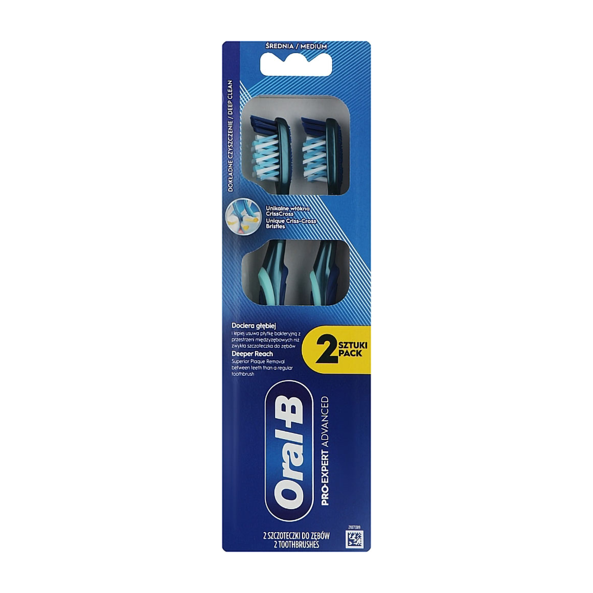 

Зубна щітка Oral-B Pro-Expert Advanced Середня жорсткість, зелено-синя, 2 шт