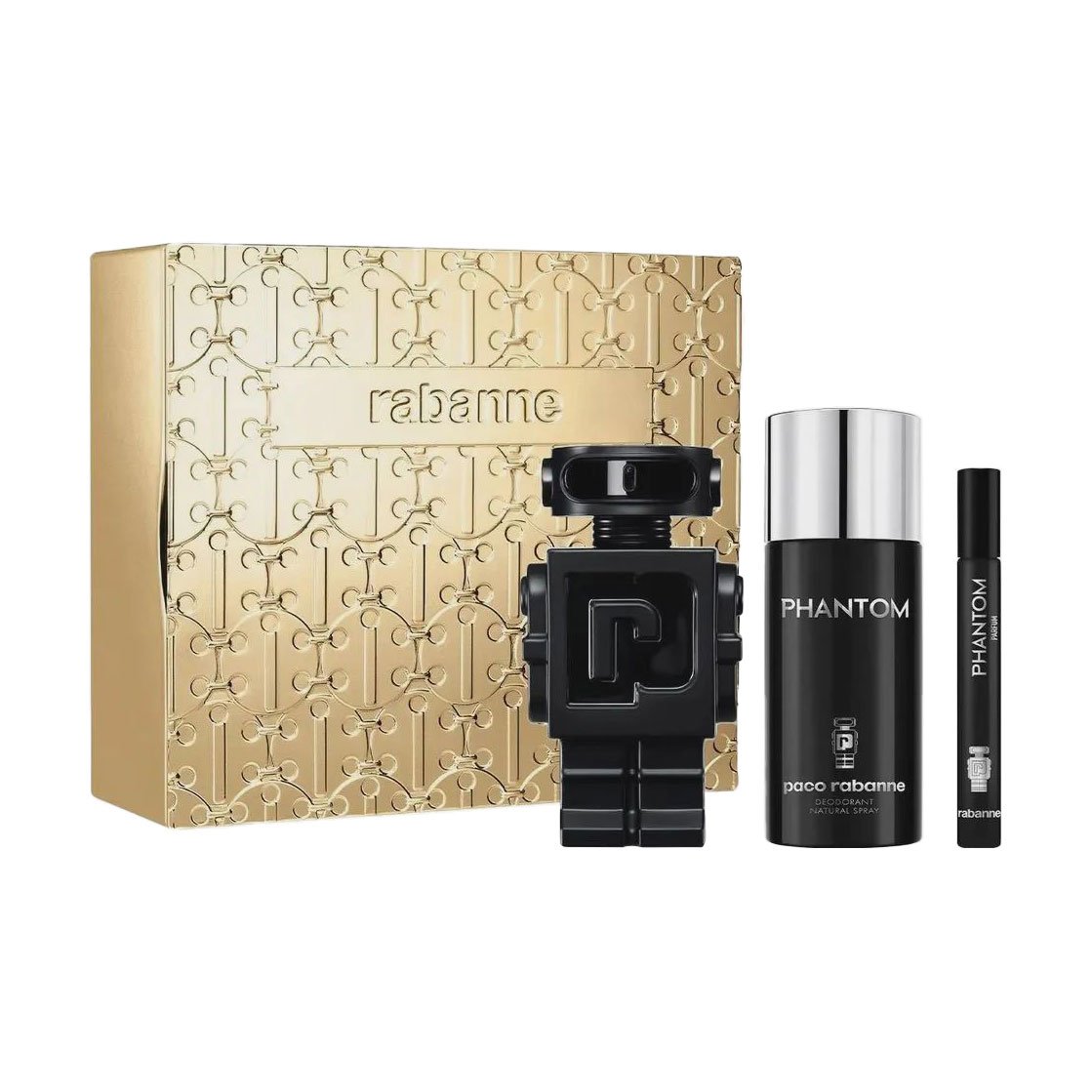 

Парфумований набір чоловічий Rabanne Phantom Parfum (парфуми, 100 мл + парфуми, 10 мл + дезодорант, 150 мл)