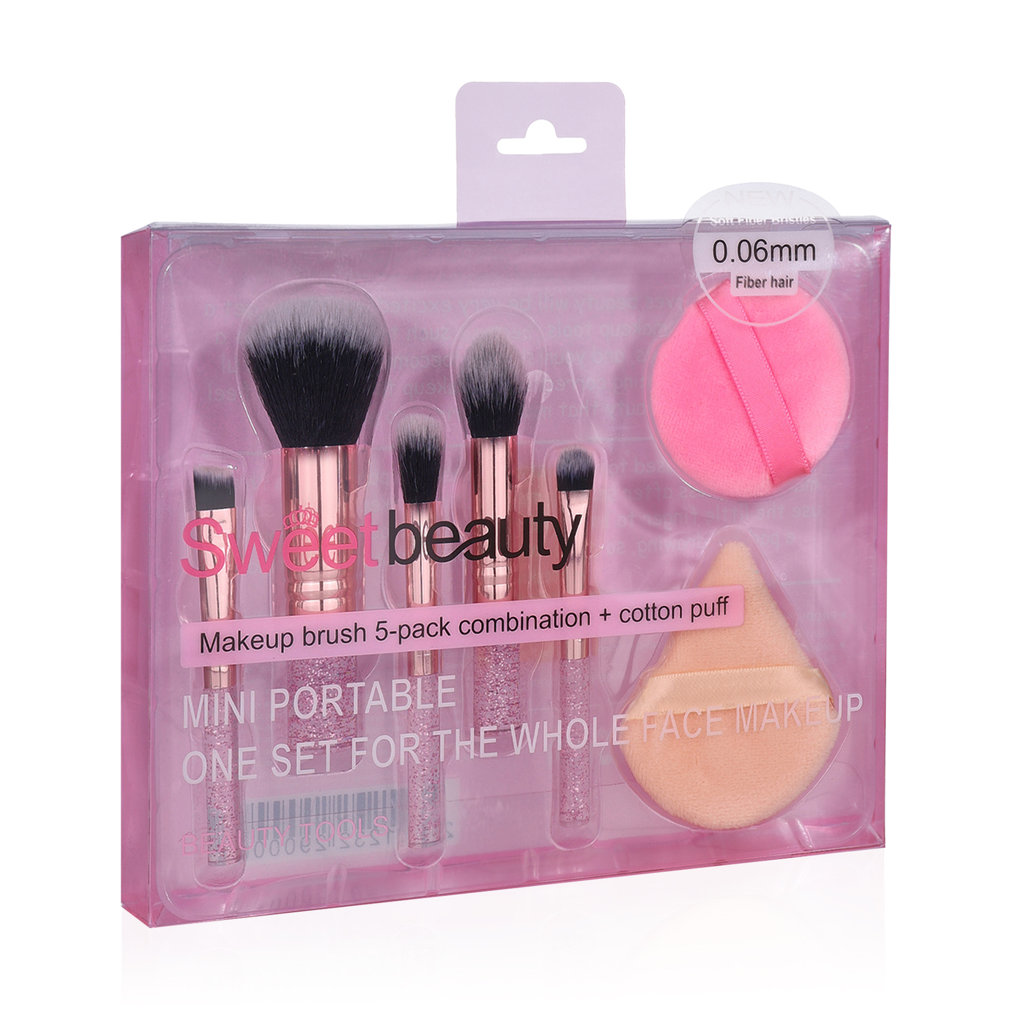 

Подарунковий набір для макіяжу (пензлі-мініатюри, 5 шт + спонжі, 2 шт)