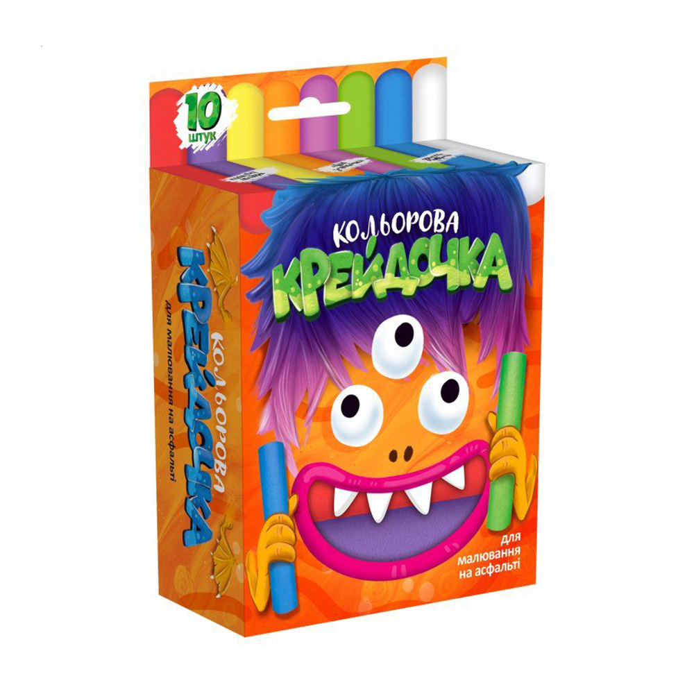 

Крейда для малювання на асфальті Danko Toys велика, від 3 років, 10 шт (KRD-02-01U)