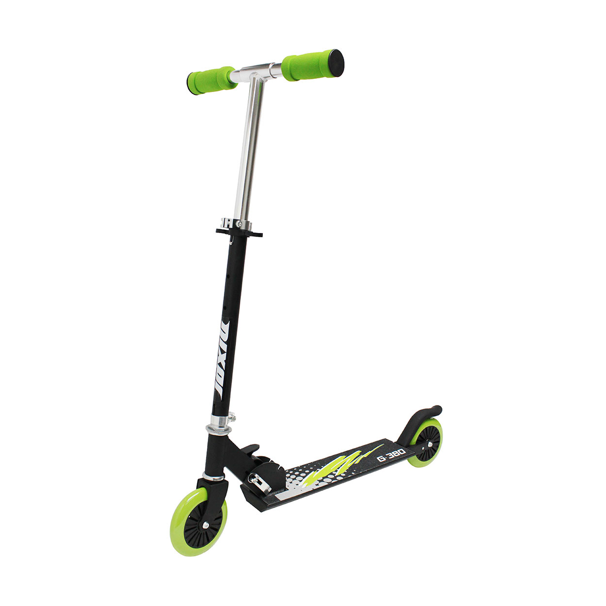 

Дитячий самокат Nixor Sports Teens 120 двоколісний, складаний, чорно-зелений, від 3 років (NA01167)