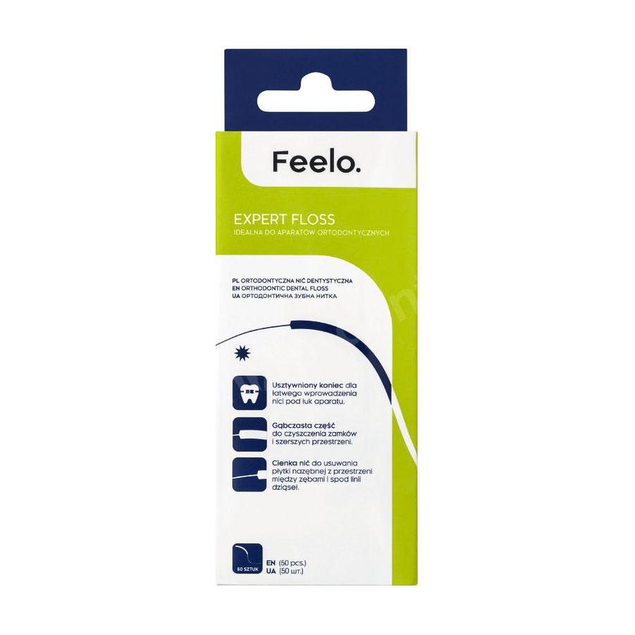 

Зубна нитка ортодонтична для брекетів Feelo Expert Floss, 50 шт
