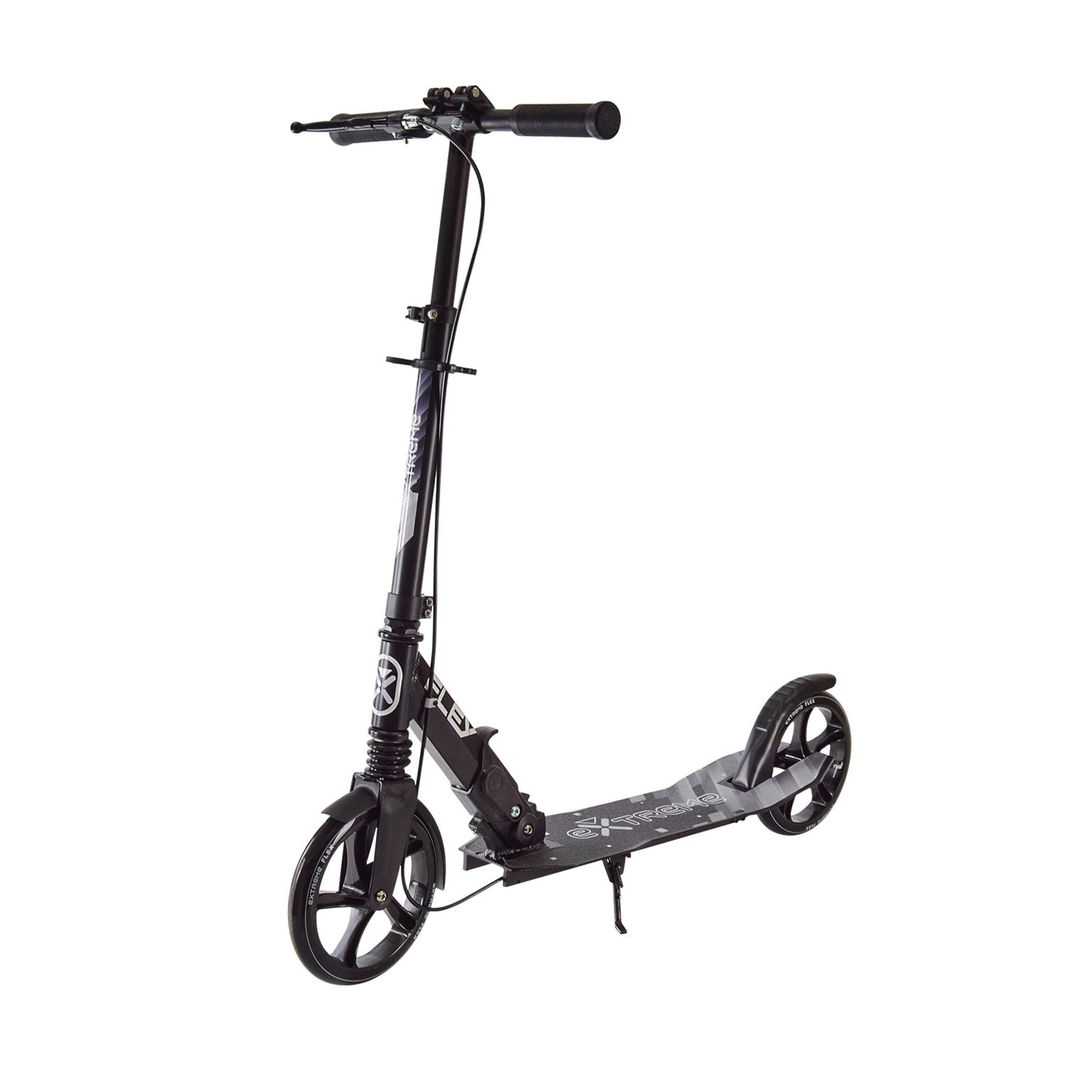 

Дитячий міський самокат Shantou Jinxing Extreme двоколісний, складаний, колеса 200 мм, чорний, від 5 років (SK2439)