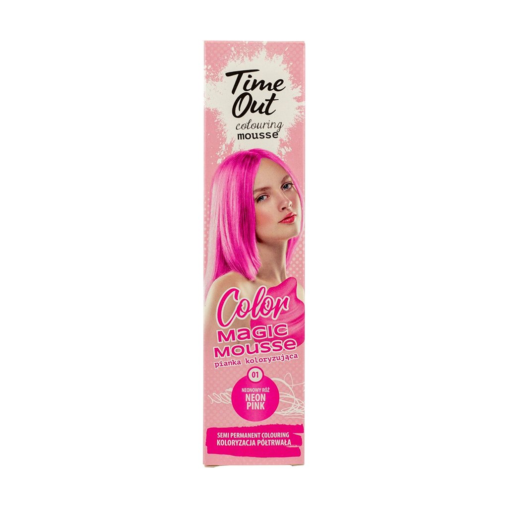 

Відтінковий мус для волосся Time Out Color Magic Mousse 01 Neon Pink, 75 мл