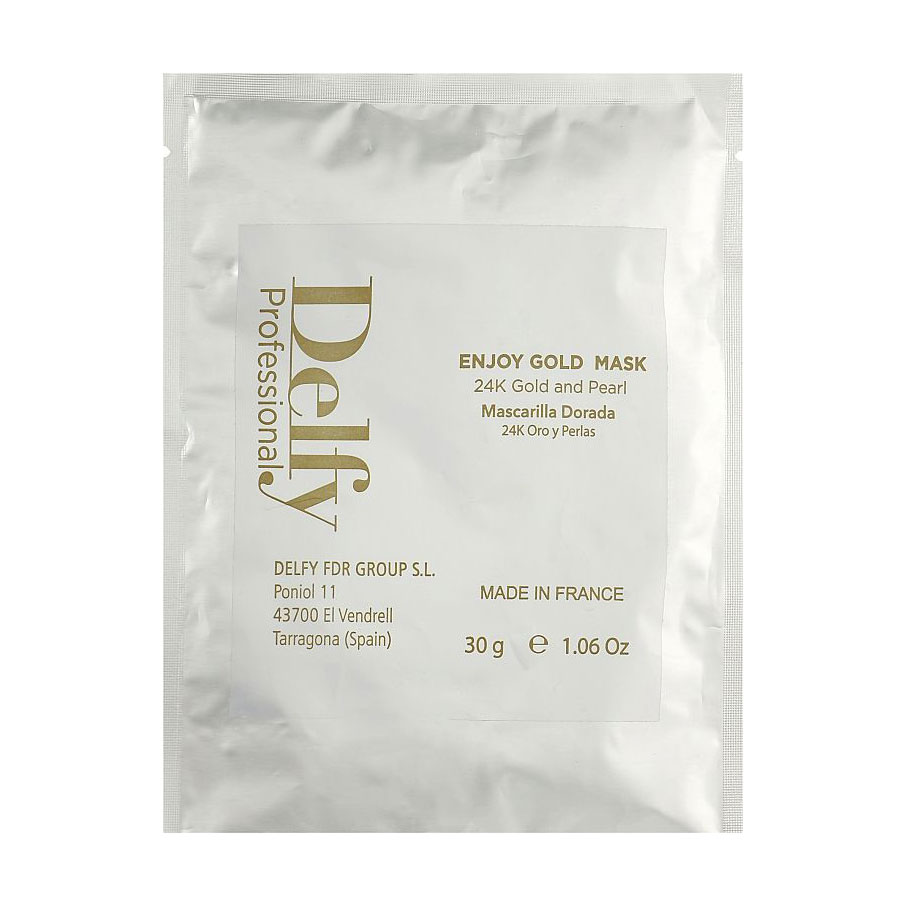 

Відлущувальна маска для обличчя Delfy Cosmetics Enjoy Gold Mask з 24 каратним золотом та перлинами, 30 г